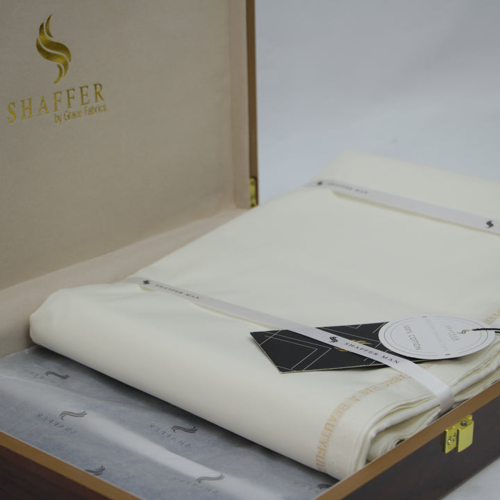 Premium Shaffer Soft Cotton [ DILDAR LATHA ] Off White Color - Galaxy Apparel clothing shops