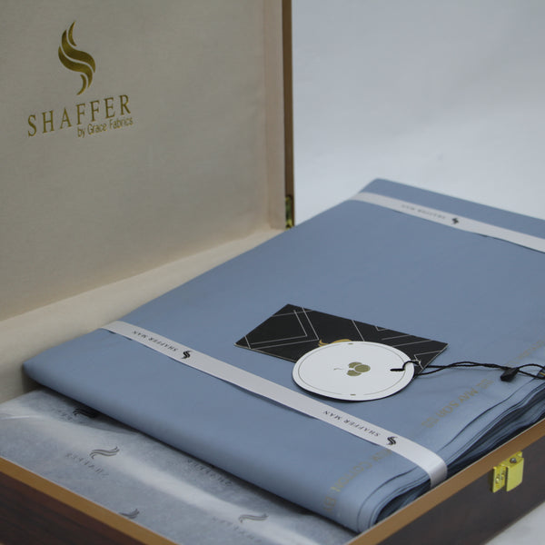 Premium Shaffer Hard Cotton Bluish Gray Color [ Dildar Latha ] - Galaxy Apparel clothing shops