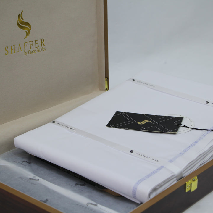 Premium Shaffer Soft Cotton [ ATLANTIC ] White Color - Galaxy Apparel clothing shops