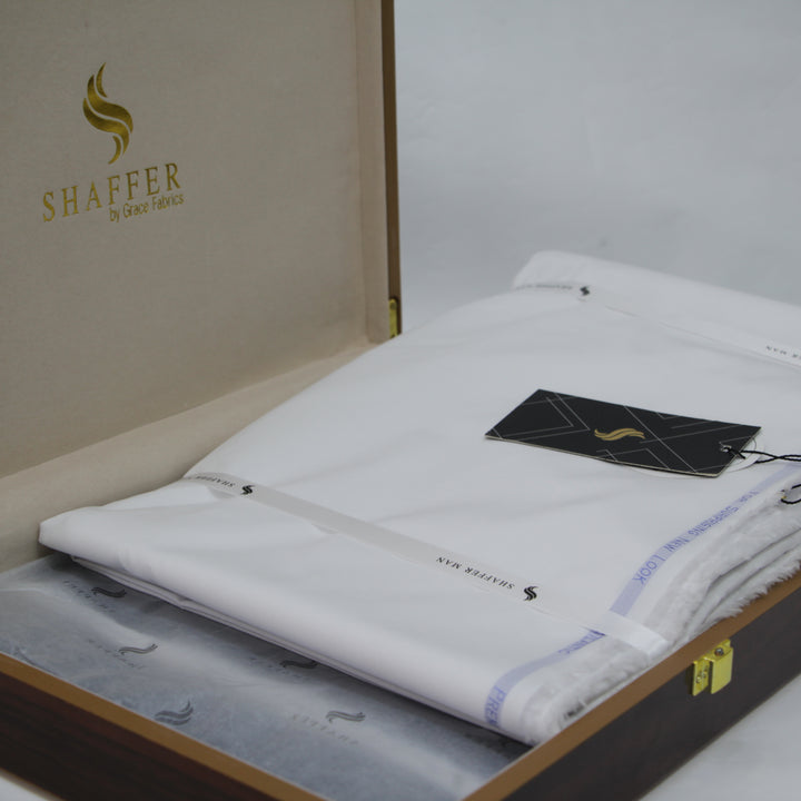 Premium Shaffer Soft Cotton [ ATLANTIC ] White Color - Galaxy Apparel clothing shops