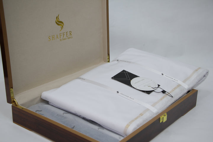 Premium Shaffer Soft Cotton [ MAYSOR ] White Color - Galaxy Apparel clothing shops