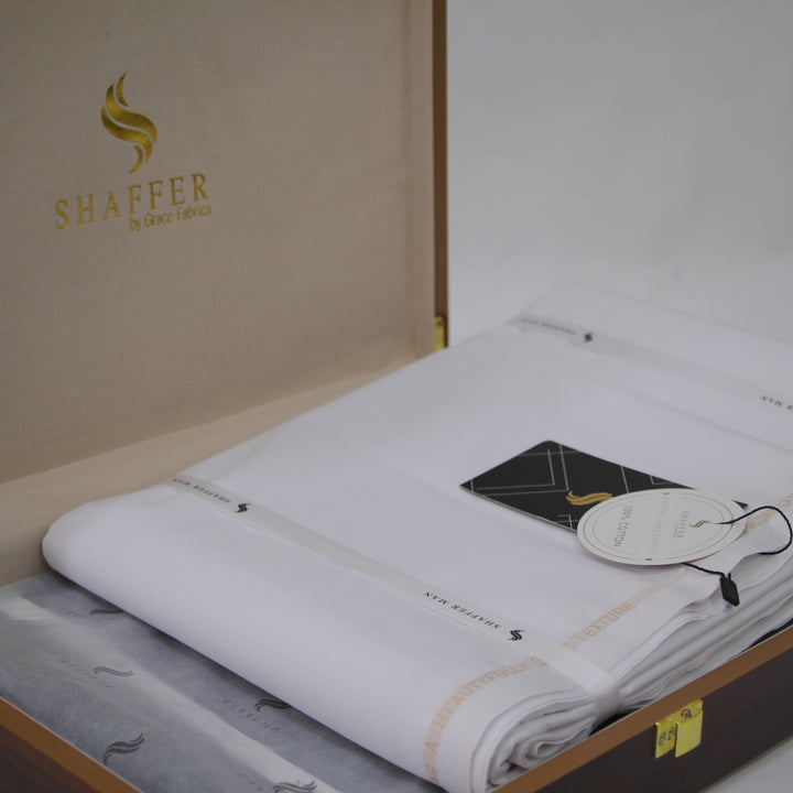 Premium Shaffer Hard Cotton [ Dildar Latha ] White - Galaxy Apparel clothing shops