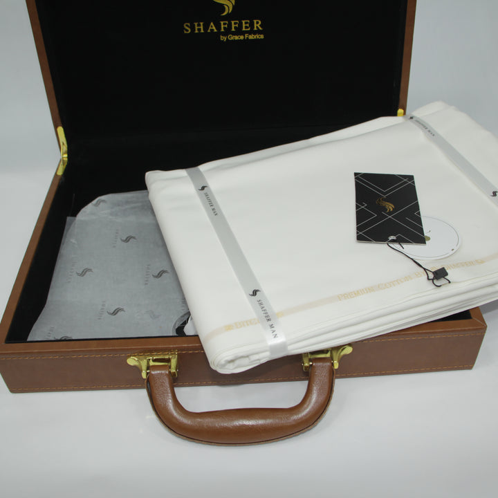 Premium Shaffer Cotton Off White Color - Galaxy Apparel clothing shops