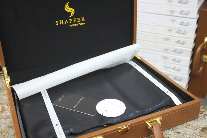 Premium Shaffer Cotton Black Color [ Vicona ] - Galaxy Apparel clothing shops